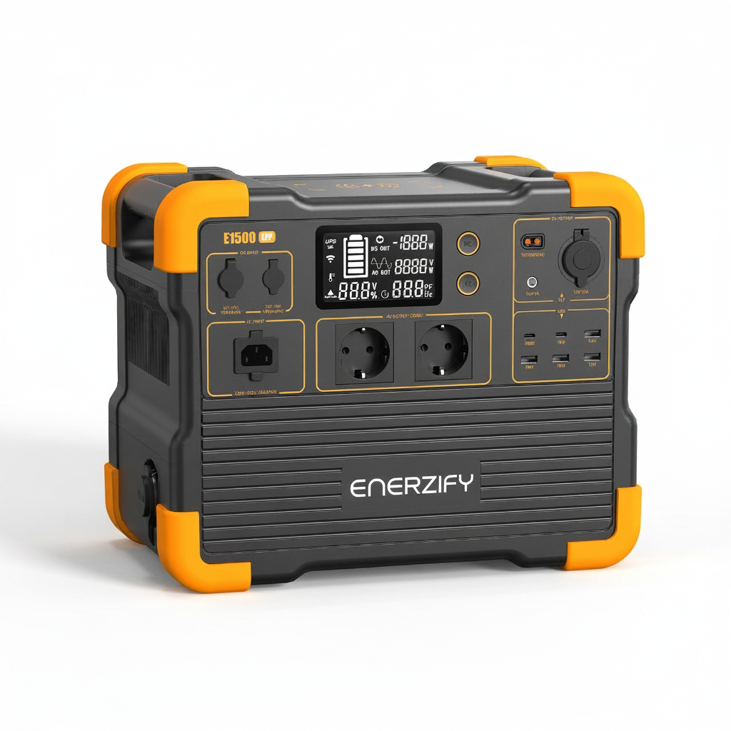 ENERZIFY E1500LFP Station d'Alimentation Portable Extensible 2200W 1536Wh